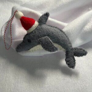 Dolphin Wool Felted Christmas Ornament